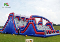 Blue 4 Lane Inflatable Sports Games / Military Blow Up Obstacle Course