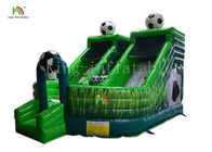 গ্রিন ফুটবলের বাচ্চাদের inflatable বাউন্সি ক্যাসল জাম্পিং হাউস কম্বো স্লাইড পার্টির জন্য